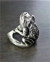 Sterling Silver Toad/ Frog Figural Ring