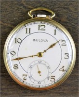 Antique Bulova 15 Jewels Pocket Watch 10k Gold