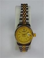 Rolex Oyster Datejust Wrist Watch Replica- Golden