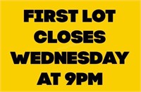 First Lot Closes Wednesday at 9PM!