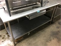 6ft Stainless Prep Table w/ Drawer &