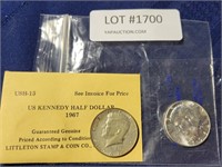 1964 & 1967 SILVER KENNEDY HALF DOLLARS