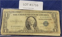 7 U.S. $1 SILVER CERTIFICATE NOTES - 1935-1957