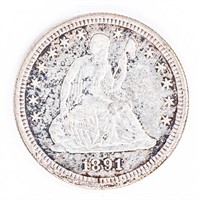 Coin 1891-S Liberty Seated Quarter Choice XF