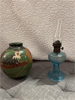 Oil lamp & Edgar Salozar pottery