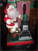 Musical Automated Santa w/ Potbelly Stove