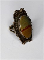 Vintage Ornate Sterling Silver Ring with Stone