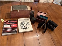 Old Car Console, Wood Box, Jamestown Book, CD's