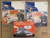 Lot of (3) 1950 Lionel Catalogs