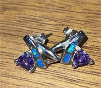 Sterling Silver & Amethyst ? Beautiful Earrings