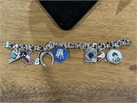 Sterling Silver and 8 Charms TEXAS Horseshoe etc