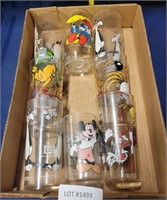 8 ASSORTED CHARACTER DRINKING GLASSES