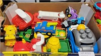 3 FLAT BOXES OF ASSORTED MOSTLY PLASTIC TOYS