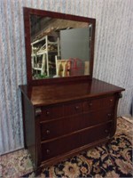 As is Mahogany 4 Drawer Dresser with Detached