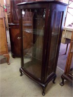 Mahogany Display Case with Cut Glass Door