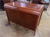 Nice Oak Blanket Box with Cantered Top