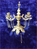 Heavy Brass 2-Light Candleaubra with Lusters