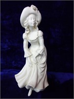Heavy Cast White Stone-ite Female Figurine