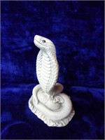 Wonderful Chalkware Cobra Figurine Signed by