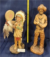 WESTERN AND NATIVE AMERICAN THEMED STATUES