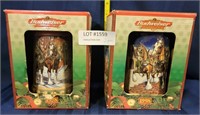 2 - 1998 BUDWESER HOLIDAY STEINS W/BOS
