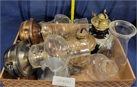 2 WALL SCONCE LAMPS & 2 OIL LAMPS