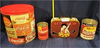 4 ADVERTISING TINS/CANS