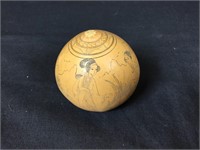 Carved Gourd with Asian Scene