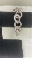 Judith Ripka 925 Silver and CZ links Bracelet