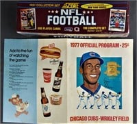 1977 Chicago Cubs Program & Score NFL Cards