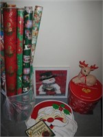 Christmas Decor, Wrapping Paper, Tin