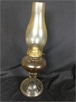 Antique Oil Lamp, Amber colour
