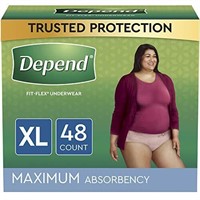 Depend FIT-FLEX Incontinence Underwear, 48 Count