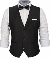 Paul Jones Dress Vest, Black, Large