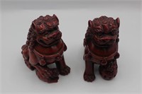 Pair of Temple Foo Dog Statues