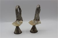 Vintage Pair of Nautilus Shell Birds