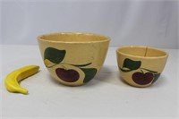 1950s Watt Ovenware Pottery Apple Bowls
