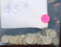 $5.10 Face Junk 90% Silver Dimes
