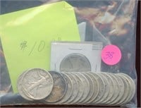$10.00 Face Junk 90% Silver Halves Walking Liberty