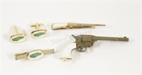 Car Cufflink Set, Rifle Tie Clip, Miniature Gun