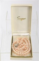 Vtg Double Strand Simpson's Faux Pearl Necklace