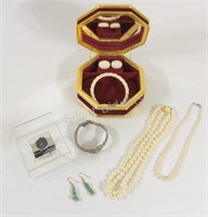 Musical Jewelry Octagon Box, Faux Pearl Sets,