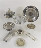 Silverplate Trays, Butter Dish, Centre Piece