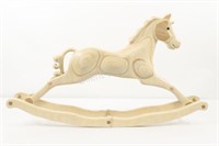 30" Artisian Hand Crafted Rocking Horse, Natural