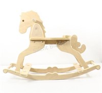 32" Artisian Hand Crafted Rocking Horse, Natural