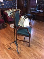 Bridge Lamp & Office Green Arm Chair no casters