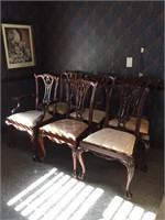 SET OF MAHOGANT CHIPPENDALE CHAIRS