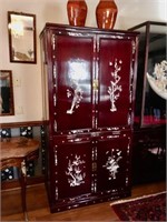 TALL MOP INLAID ROSEWOOD WARDROBE CHEST