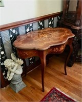 FRENCH INLAID OVAL SIDE TABLE  #2