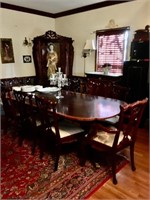 FORMAL MAHOGANY TABLE AND 8 CHAIRS